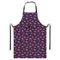 Colorful UFO Pattern Print Bib Apron With Pocket