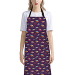 Colorful UFO Pattern Print Bib Apron With Pocket