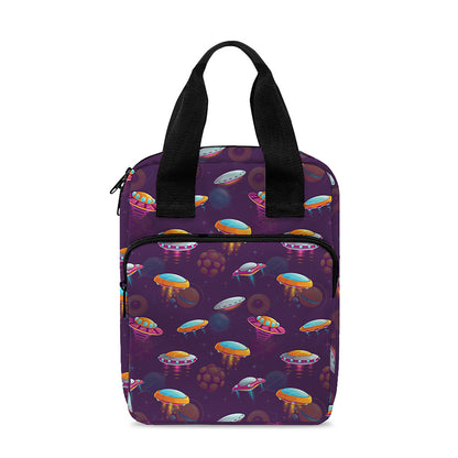 Colorful UFO Pattern Print Bible Tote Bag