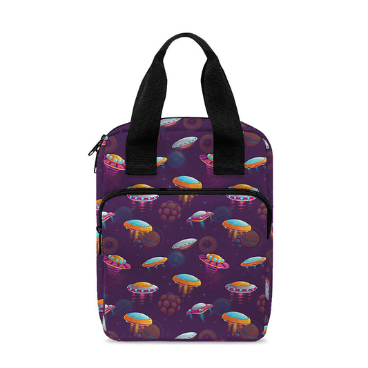 Colorful UFO Pattern Print Bible Tote Bag