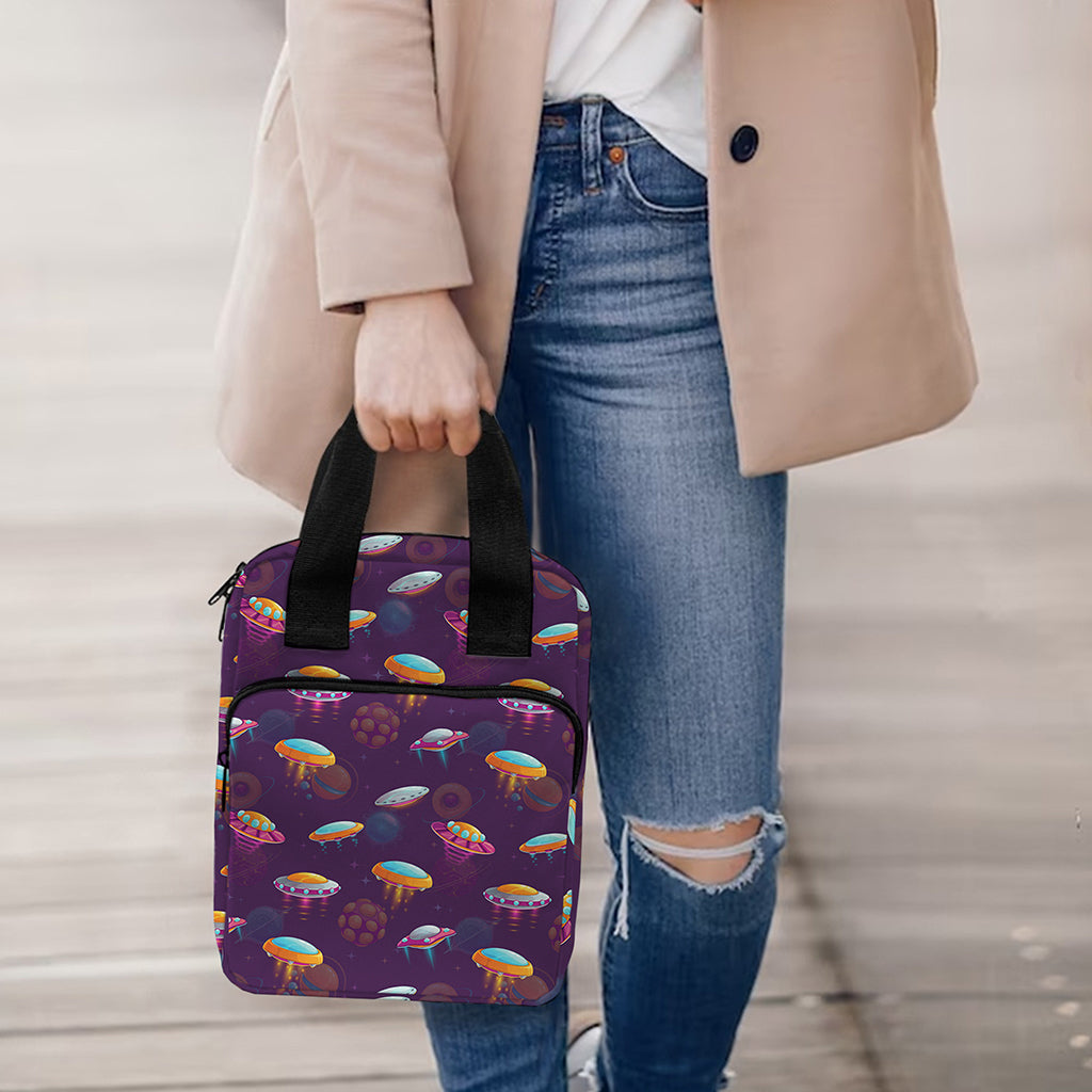 Colorful UFO Pattern Print Bible Tote Bag