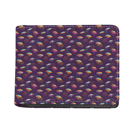 Colorful UFO Pattern Print Bifold Wallet