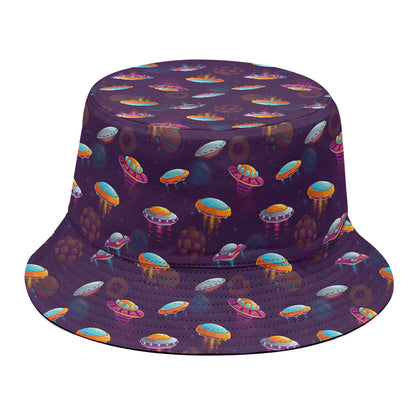 Colorful UFO Pattern Print Bucket Hat