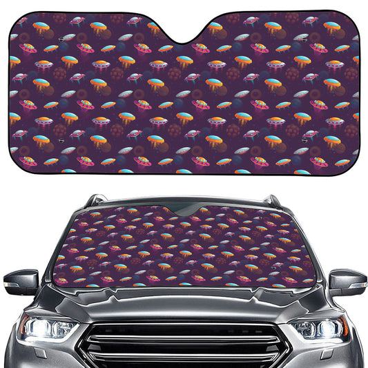 Colorful UFO Pattern Print Car Windshield Sun Shade