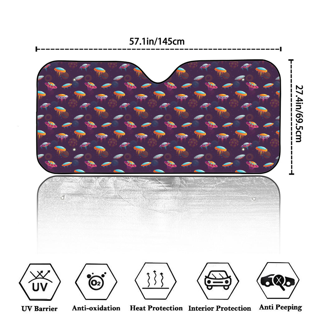 Colorful UFO Pattern Print Car Windshield Sun Shade