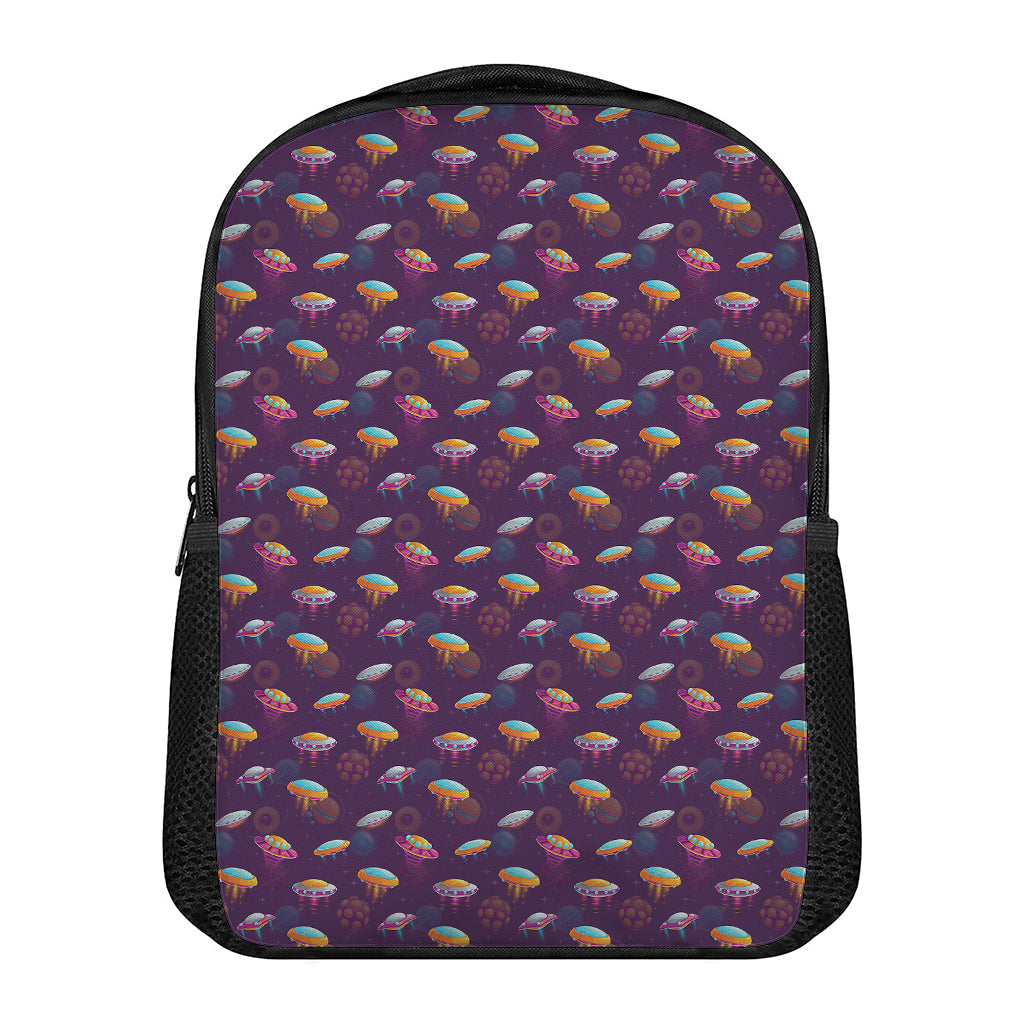 Colorful UFO Pattern Print Casual Backpack