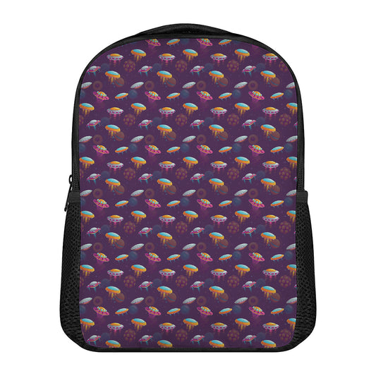Colorful UFO Pattern Print Casual Backpack