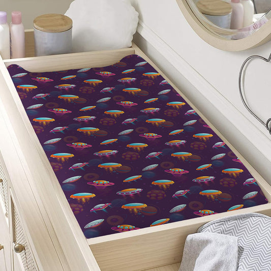 Colorful UFO Pattern Print Changing Pad Cover