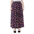 Colorful UFO Pattern Print Chiffon Maxi Skirt