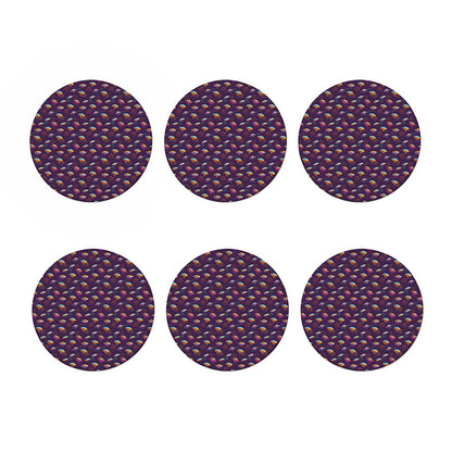 Colorful UFO Pattern Print Coaster Set