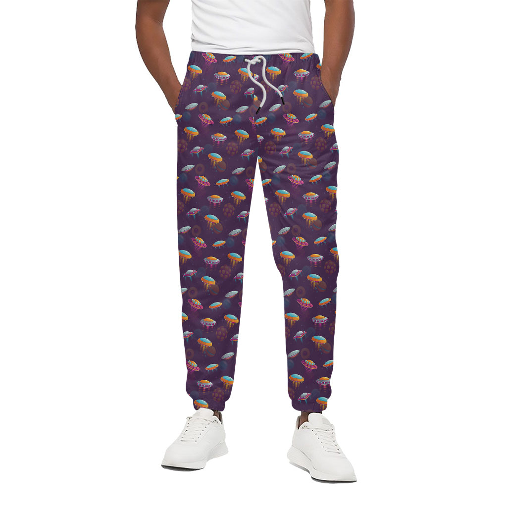 Colorful UFO Pattern Print Cotton Pants