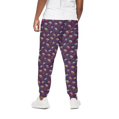 Colorful UFO Pattern Print Cotton Pants