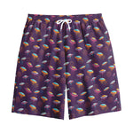 Colorful UFO Pattern Print Cotton Shorts