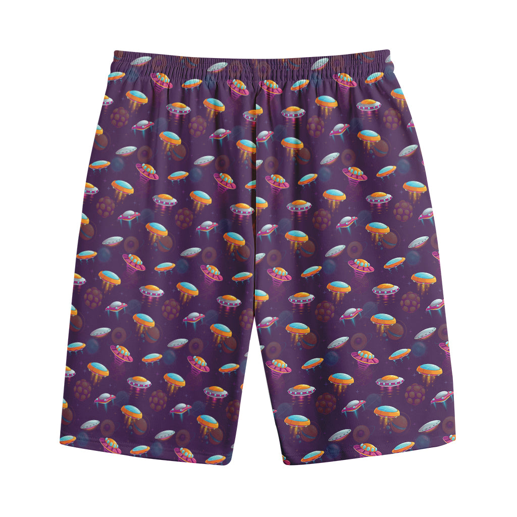 Colorful UFO Pattern Print Cotton Shorts