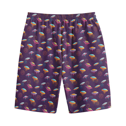 Colorful UFO Pattern Print Cotton Shorts