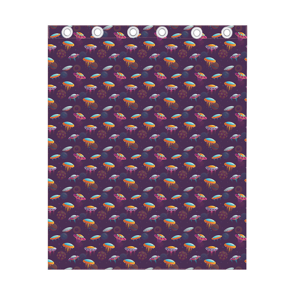 Colorful UFO Pattern Print Curtain