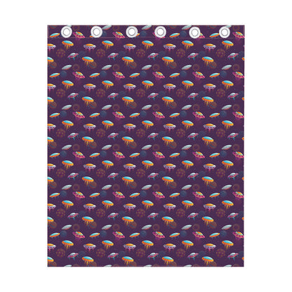 Colorful UFO Pattern Print Curtain