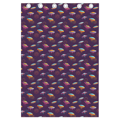 Colorful UFO Pattern Print Curtain