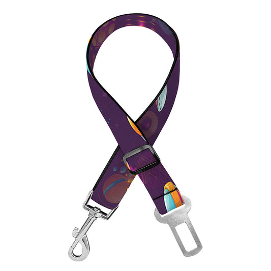 Colorful UFO Pattern Print Dog Seat Belt