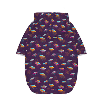 Colorful UFO Pattern Print Dog Zip Up Hoodie