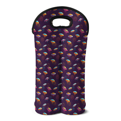 Colorful UFO Pattern Print Double Neoprene Wine Tote