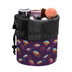 Colorful UFO Pattern Print Drawstring Makeup Bag