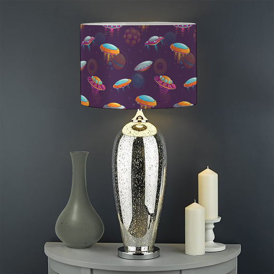 Colorful UFO Pattern Print Drum Lamp Shade