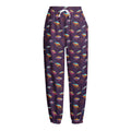 Colorful UFO Pattern Print Fleece Lined Knit Pants