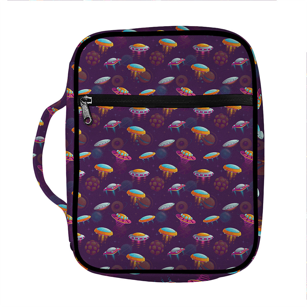 Colorful UFO Pattern Print Front Pocket Bible Bag