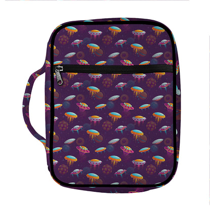 Colorful UFO Pattern Print Front Pocket Bible Bag