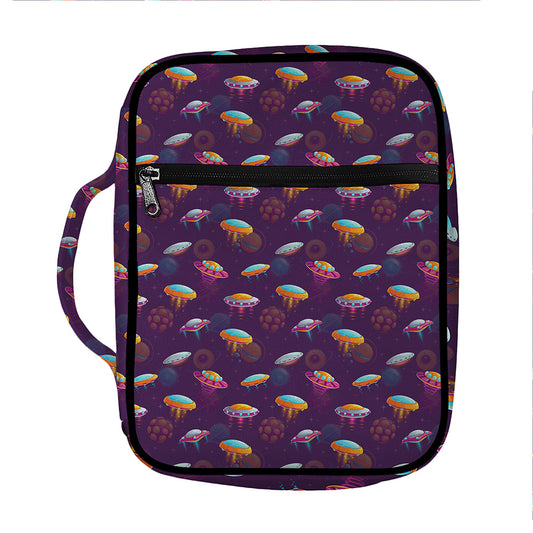 Colorful UFO Pattern Print Front Pocket Bible Bag