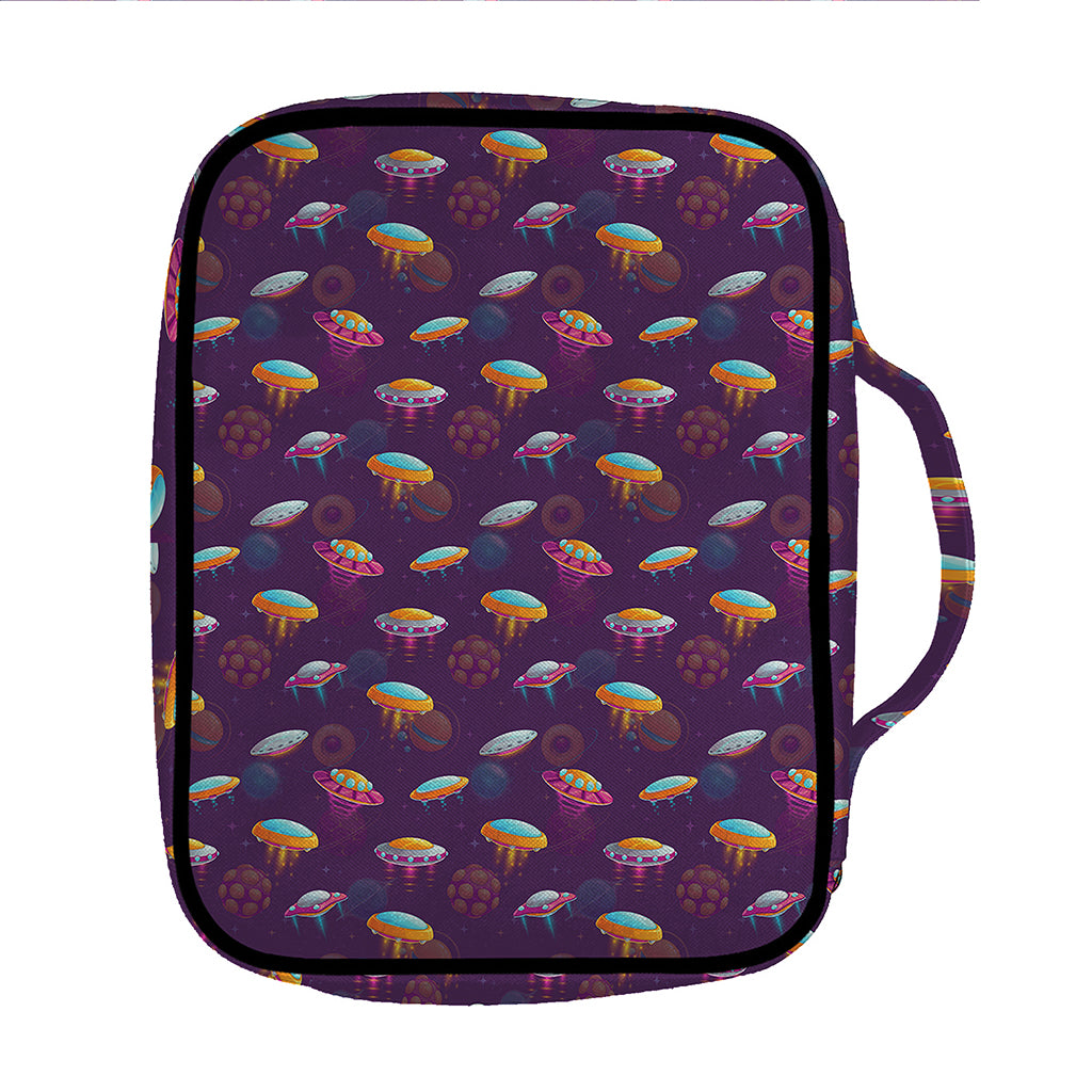 Colorful UFO Pattern Print Front Pocket Bible Bag
