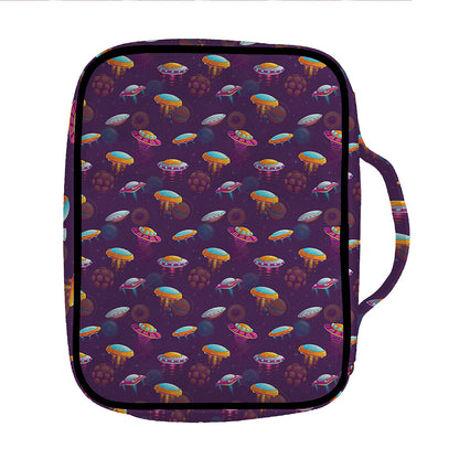 Colorful UFO Pattern Print Front Pocket Bible Bag