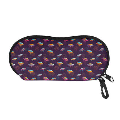Colorful UFO Pattern Print Glasses Case