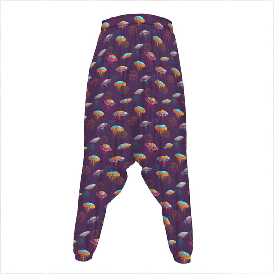 Colorful UFO Pattern Print Hammer Pants