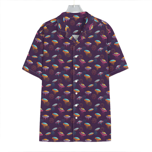 Colorful UFO Pattern Print Hawaiian Shirt