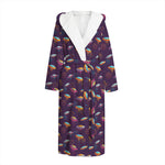Colorful UFO Pattern Print Hooded Bathrobe