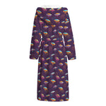 Colorful UFO Pattern Print Hooded Bathrobe