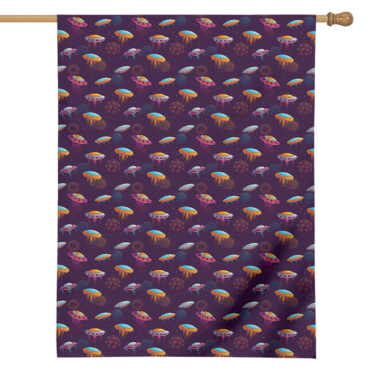 Colorful UFO Pattern Print House Flag