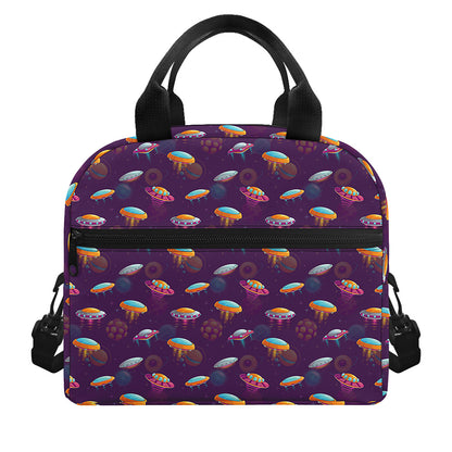 Colorful UFO Pattern Print Insulated Lunch Bag