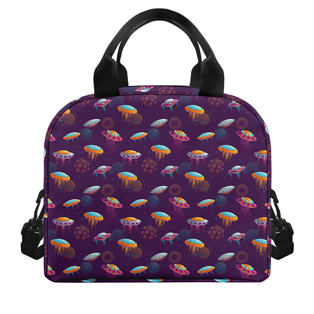 Colorful UFO Pattern Print Insulated Lunch Bag
