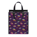 Colorful UFO Pattern Print Insulated Lunch Tote