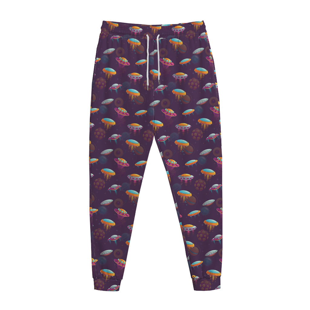 Colorful UFO Pattern Print Jogger Pants