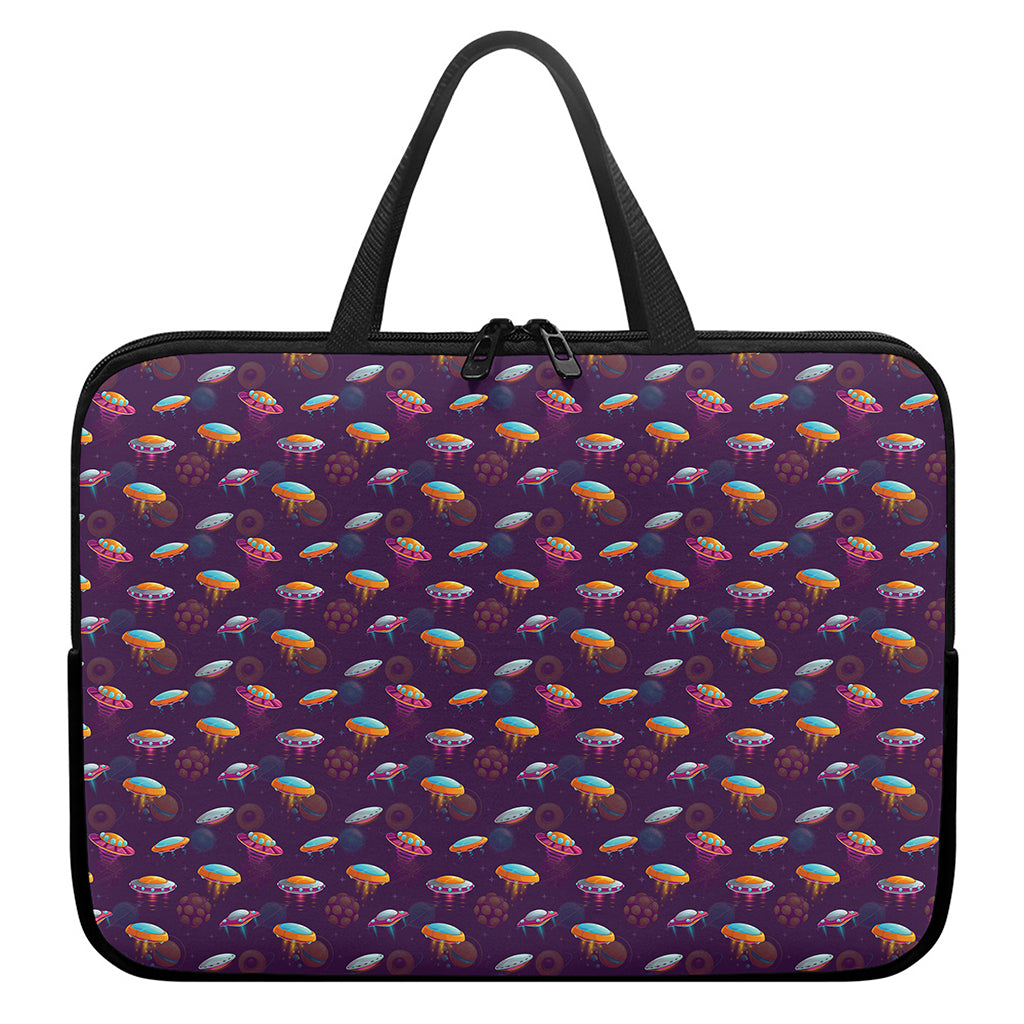 Colorful UFO Pattern Print Laptop Sleeve With Handle