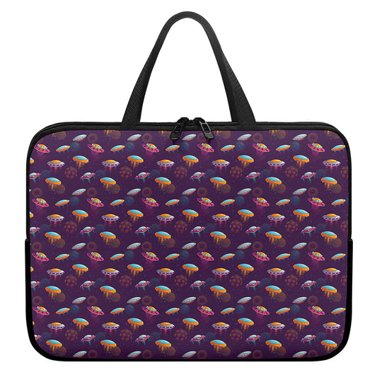 Colorful UFO Pattern Print Laptop Sleeve With Handle