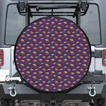Colorful UFO Pattern Print Leather Spare Tire Cover