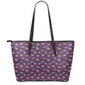 Colorful UFO Pattern Print Leather Tote Bag With Zipper