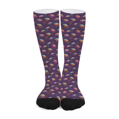 Colorful UFO Pattern Print Long Socks