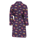 Colorful UFO Pattern Print Men's Bathrobe