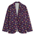 Colorful UFO Pattern Print Men's Blazer